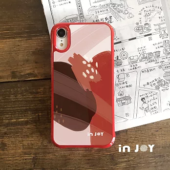 INJOYmall for iPhone XS max 熱情莓果幾何色塊 耐撞擊邊框手機殼