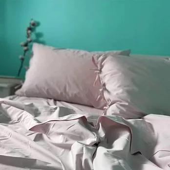 心的覺醒100%有機棉雙人加大床包枕套組(不含被套)清新石英粉紅