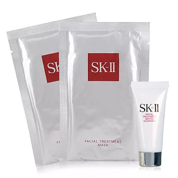 SK-II 全效活膚潔面乳(20G)+青春敷面膜X2