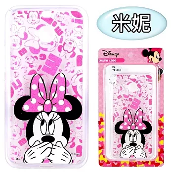 【Disney】HTC 10 EVO (5.5 吋) 摀嘴系列 彩繪透明保護軟套米妮