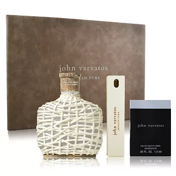 John Varvatos Artisan Pure 工匠純淨禮盒(淡香水125ml+隨行香氛17ml+同名針管1.5ml)-公司貨