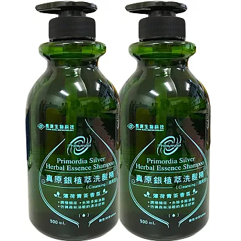 長庚生技 真原銀植萃洗髮精-清爽2瓶組(薄荷青茶香氛;500ml/瓶)