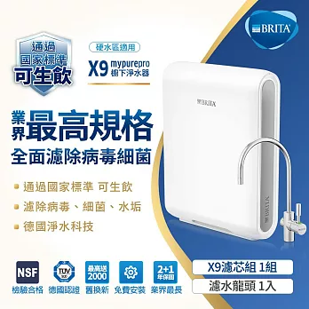 德國BRITA mypure pro超微濾專業級濾水系統X9