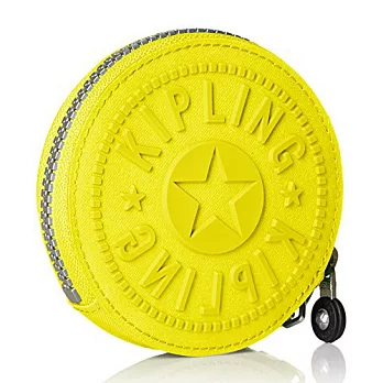 KIPLING圓形防水零錢包-螢光黃