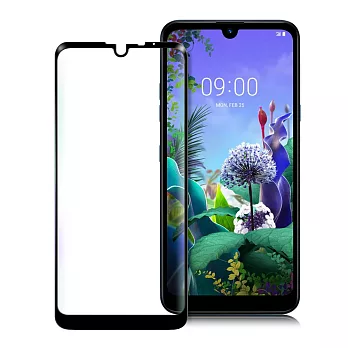 Xmart for LG Q60 超透滿版 2.5D 鋼化玻璃貼-黑