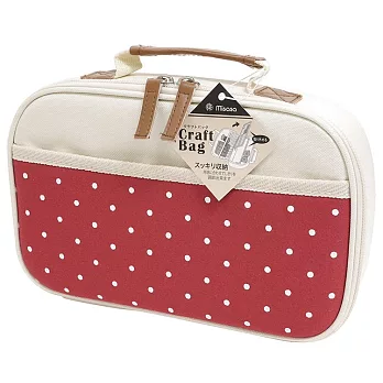 日本Misasa縫紉工具收納盒 化妝包 鉛筆盒文具盒No.82系列(附提帶)紅色
