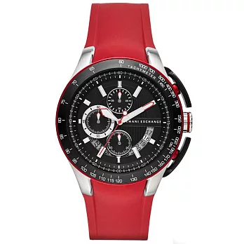 A|X Armani Exchange 品味醞釀時尚運動錶-紅