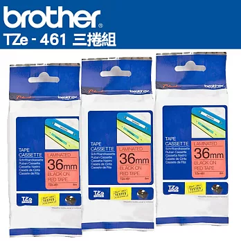 Brother TZe-461 護貝標籤帶 ( 36mm 紅底黑字 )-3入組