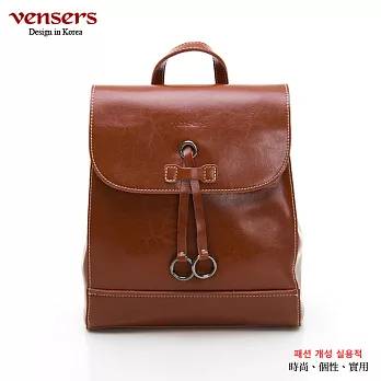 【vensers】小牛皮潮流個性後背包(NL1085201棕色)