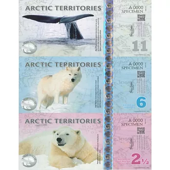 【耀典真品】北極 2 ½ 元 – 6 元 - 11 元   特殊面額 三連體 - 絕版塑膠樣鈔