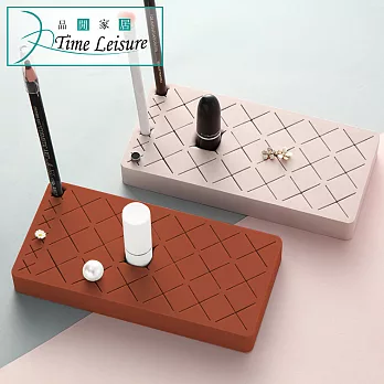 Time Leisure 巧克力矽膠化妝品口紅唇膏眉筆收納架(18+6格/酒紅)