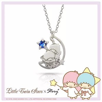 STORY故事銀飾-雙子星許願系列-KikiLala星月誕生石純銀項鍊(白K金)5月