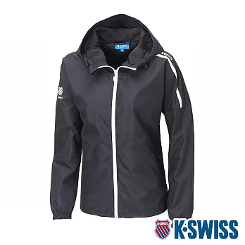 K-SWISS Solid Windbreaker抗UV風衣外套-男 S 黑
