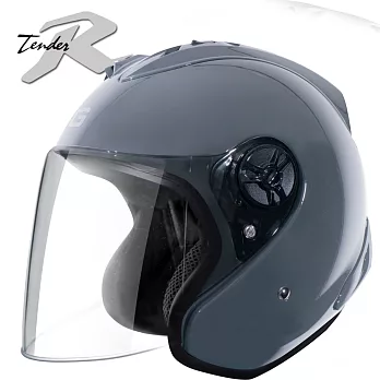 【天德牌】R帽3/4罩安全帽(亮光款)│機車│內襯│半罩│抗UVM鋼鐵灰