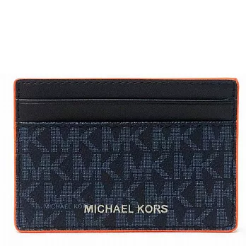 MICHAEL KORS 防刮皮革LOGO撞色票卡夾/證件夾-灰藍橘