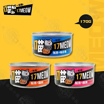 [24罐組] 17喵 一起喵 貓罐 170G 大貓罐 主食罐 鮪魚紅肉 營養 全貓適用 貓零食 - 現貨隨機混搭