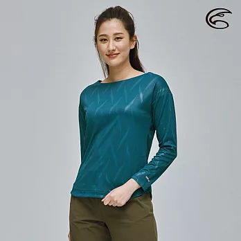 ADISI 女UPF50+防曬長袖一字領排汗衣AL2111100 (S-2XL) / 抗紫外線 CoolFree 彈性 吸濕速乾 防曬上衣 L 水手藍