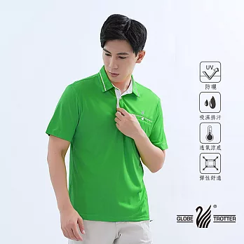 【遊遍天下】男款抗UV吸濕排汗機能POLO衫(GS1031) 2XL 草綠