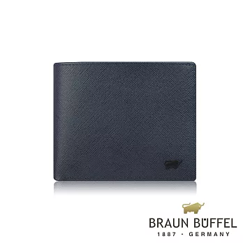 【BRAUN BUFFEL 德國小金牛】台灣總代理 洛菲諾P-II 5卡透明窗皮夾-藍色/BF347-316-NY