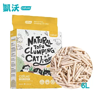 【CATURE凱沃】天然豆腐凝結貓砂6L(4入組) 原味6L(黃)