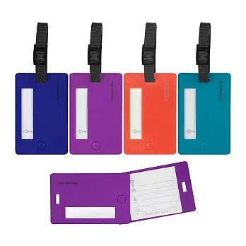 《TRAVELON》行李掛牌4入 | 行李吊牌 識別吊牌 登機牌 姓名牌 - 藍青紫橘