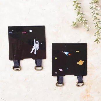 客製化刻字，石榴紅手機側背帶 手機掛繩  手機繩  手機背帶 附贈固定夾片  -太空人