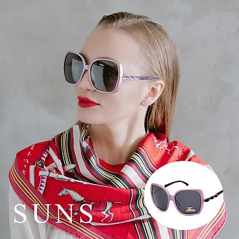 【SUNS】時尚名媛款淑女寶麗來太陽眼鏡 浪漫水晶造型偏光墨鏡 防眩光 抗UV400 粉色
