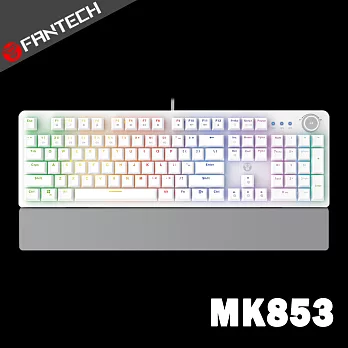 FANTECH MK853 RGB多媒體機械式紅軸電競鍵盤(英文版)-白