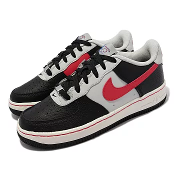 Nike 休閒鞋 Air Force 1 LV8 EMB 女鞋 經典款 皮革 NBA75周年 大童 穿搭 黑 紅 DJ9993-001 23cm BLACK/RED