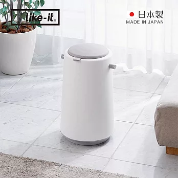 【日本like-it】日製密封除臭廚房/尿布垃圾桶(含2合1消臭劑)- 白灰