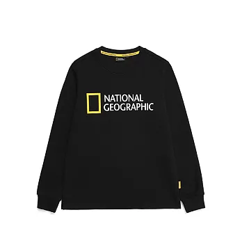 National Geographic 中性 FINUS BIG LOGO  長袖上衣 炭黑 95 炭黑