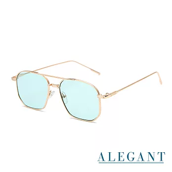 【ALEGANT】歐美輕奢翡翠綠雙樑設計飛官款墨鏡/UV400太陽眼鏡