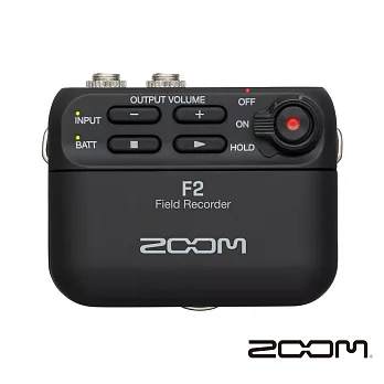 ZOOM F2 微型錄音機+領夾麥克風套組(黑)