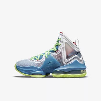 Nike Lebron 19 XIX GS [DD0418-400] 大童 籃球鞋 運動 詹姆斯 氣墊 穩固 包覆 藍綠 23.5 藍/綠