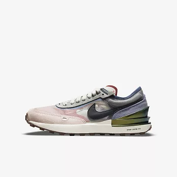 Nike Waffle One Bg [DM5454-701] 大童鞋 運動 休閒 小Sacai 透氣 麂皮 穿搭 彩 24 米/黑