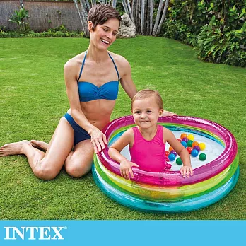 【INTEX】經典三環寶貝遊戲球池附50顆球(86CM*25CM)(48674NP)