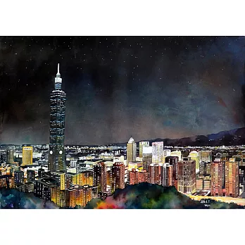 【玲廊滿藝】張偉鈺-台北101夜景76x104cm