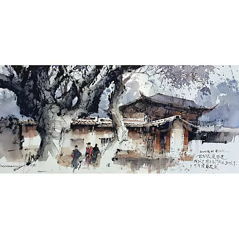 【玲廊滿藝】(阿力)余思瑩-林園-觀稼樓 56x25cm