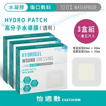 怡適敷EASTDERM -水凝膠傷口敷料 (5片入黏貼範圍65mmX65mm)3盒入