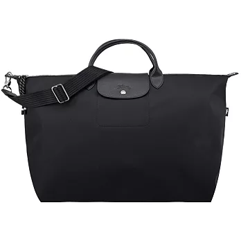 LONGCHAMP LE PLIAGE ENERGY系列再生尼龍短把兩用旅行袋(小) 黑