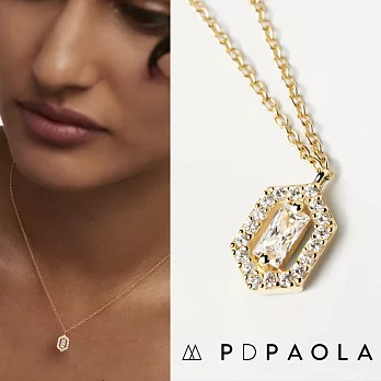 PD PAOLA 西班牙時尚潮牌 迷你蜂巢項鍊 方鑽款 SENTIMENT 金色