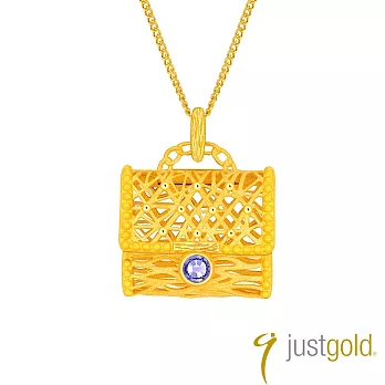 【Just Gold 鎮金店】摯愛物語系列 劍橋包 純金吊墜(不含鍊)