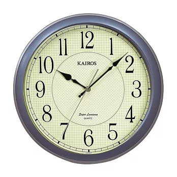 KAIROS凱樂時 KW-1904 復古設計夜光面簡約掛鐘   -A 藍色