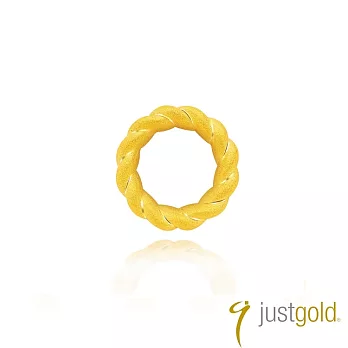 【Just Gold 鎮金店】環繞愛 黃金單耳耳環