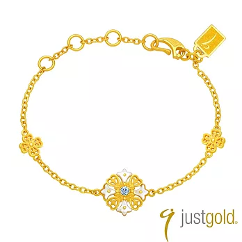 【Just Gold 鎮金店】花之魅影 黃金手鍊