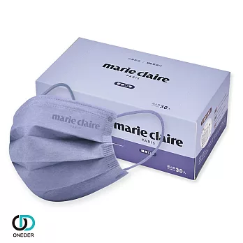 【ONEDER旺達棉品】Marie Claire 美麗佳人一般醫療口罩(30入組) 平面醫療口罩 MC-BZ004 午夜藍(成人)