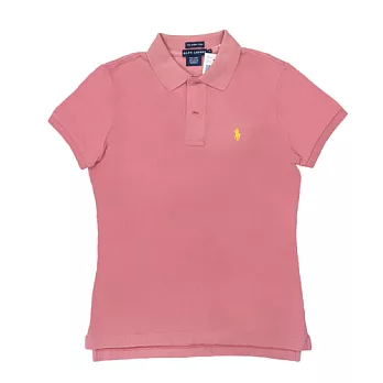 Polo Ralph Lauren 女版經典素色馬球刺繡短袖POLO衫  珊瑚粉 M