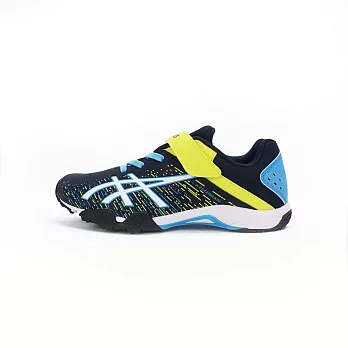 Asics Lazerbeam SH-MG [1154A138-402] 大童 慢跑鞋 運動 路跑 魔鬼氈 深藍 螢黃