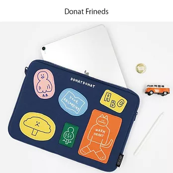 【U】Romane －DONATDONAT 13吋筆電包  Donat Friends(藍)