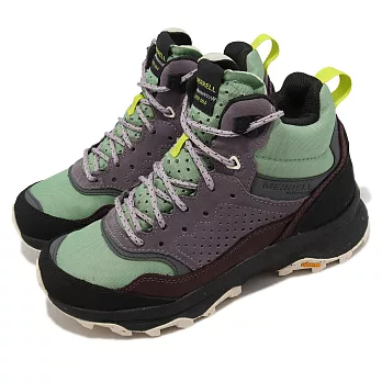 Merrell 戶外鞋 Speed Solo Mid WP 男鞋 紫色 綠 襪套式 防水 登山 郊山 運動鞋 ML005098